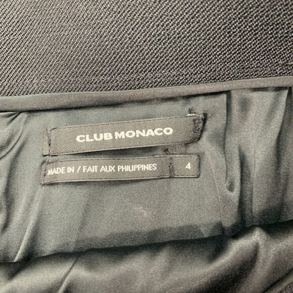 Club Monaco Faux Wrap Tulip Skirt Womens 4 Back Zip Lined Pleated Stretch Band - Picture 6 of 13